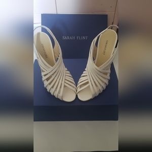 Sarah Flint White calf strappy high heels sandals